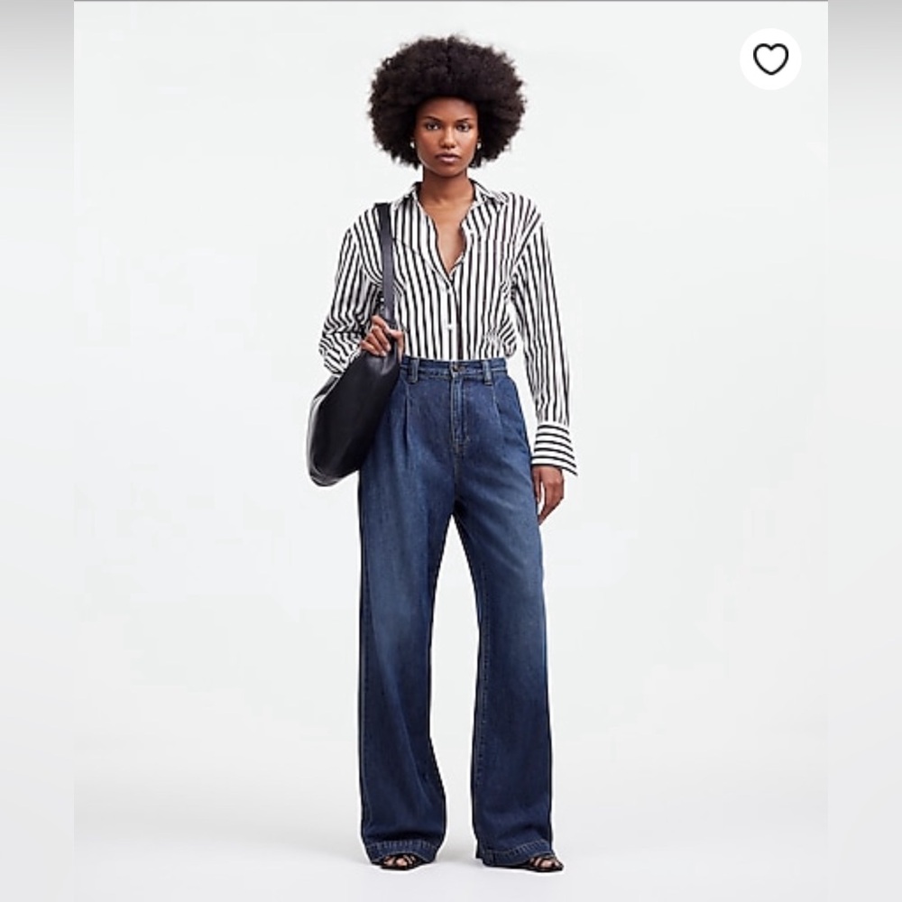 Madewell Harlow Wide Leg Jean in Fieldale Wash Airy Denim 29